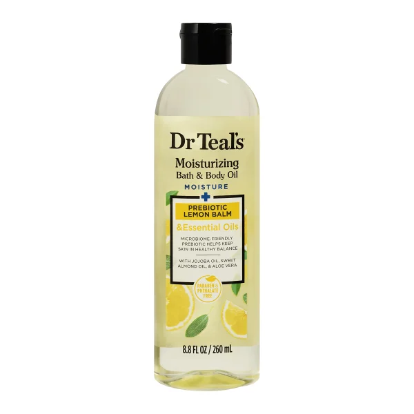 Dr Teal's Moisturising Bath and Body Oil Prebiotic Lemon Balm and Essential Oils
